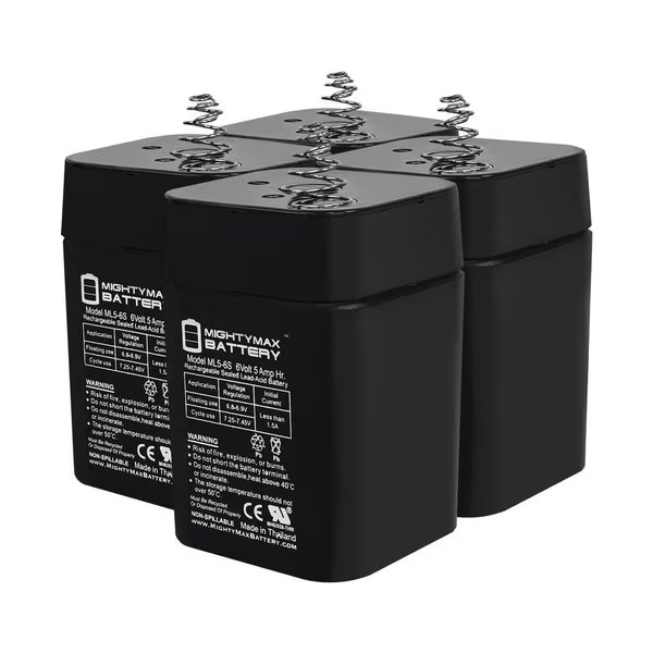 6V 5AH SLA Replacement Battery Compatible with Husky 20 WX2-135709 - 4PK, Mighty Max Battery, Mfr#: MAX3986296